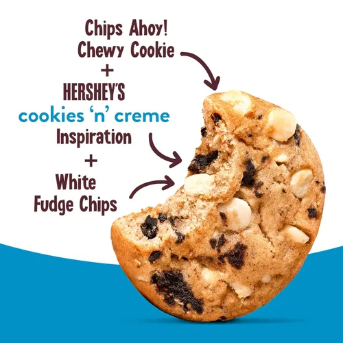 Vista 5 de CHIPS AHOY! Chewy Hershey's Cookies 'n' Creme - Galletas inspiradas en barra, 9.58 onzas