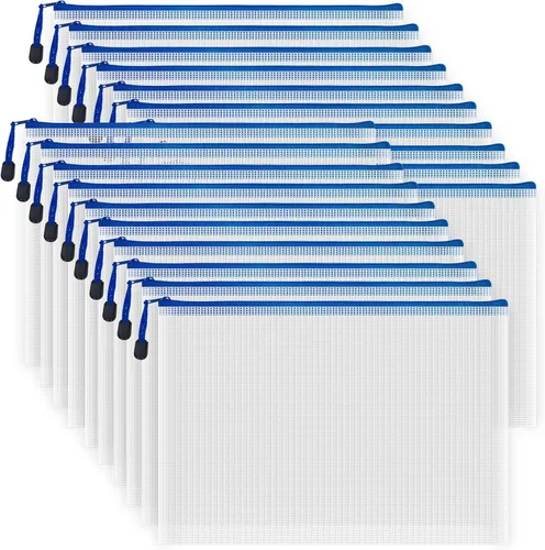 Vista 27 de AUSTARK 20 bolsas de malla con cremallera, multiusos, impermeables, bolsa de almacenamiento organizadora para oficina, escuela, hogar, viajes