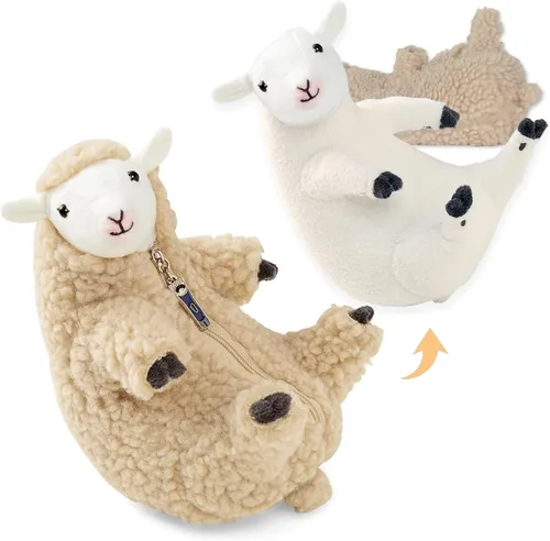 Shaved Sheep Stuffed Animal, Sheep Plush Toy, Cute Plushie for Girls, Sleeping Pet Buddy, Lamb Stuffed Animal Best Birthday Gifts for Women Boys