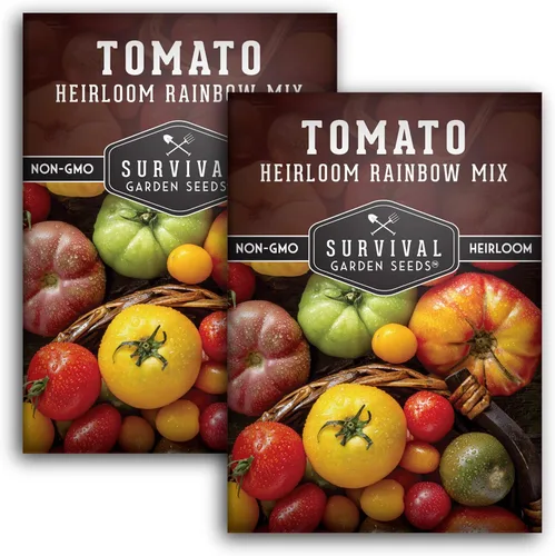 Vista 10 de Heirloom Rainbow Mix - Semillas de tomate para plantar, paquete variado de semillas de tomate reliquia, tomates de jardín de alto rendimiento