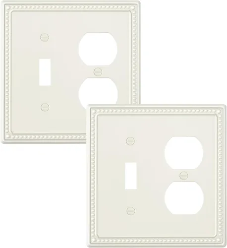 Vista 13 de Paquete de 2 cubiertas de placa de interruptor de luz de doble palanca, cubiertas decorativas de placa de doble interruptor Pearls, placa de pared