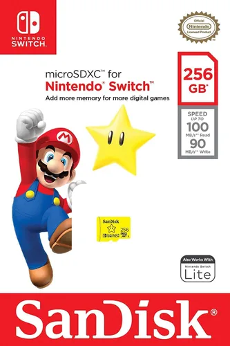 Vista 3 de SanDisk - Tarjeta de memoria MicroSD de 256 GB para Nintendo Switch Micro SDXC de 256 GB para Switch & Switch Lite SDSQXAO-256G con (1) funda