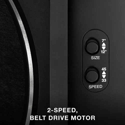 Vista 5 de Victrola Automático – Tocadiscos Bluetooth completamente automático – Cartucho Audio Technica ATN3600L, reproductor de vinilos de 2 velocidades