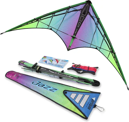 Vista 8 de Jazz 2.0 Dual-line Sport Kite Ready to Fly with Flying Lines, Wrist Straps, Winder, Instructions, and Storage Bag