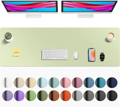 Vista 12 de Aothia - Protector de escritorio de cuero sintético grande, base antideslizante para mouse y superficie para escribir, impermeable, fácil de Agua
