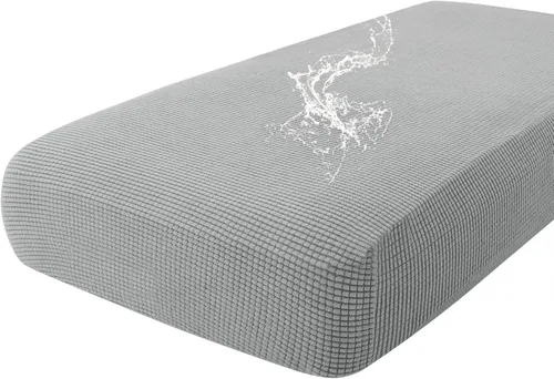 Vista 117 de hyha - Fundas de cojín impermeables para sofá modular, fundas de cojín de sofá en forma de L, tela jacquard gruesa, funda de diván con parte Beige