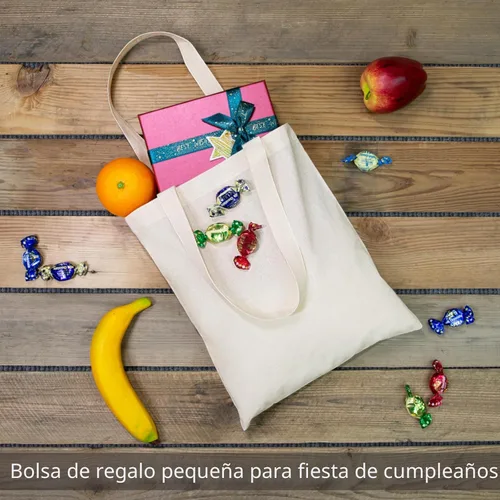 Vista 2 de TOPDesign Paquete de 10 bolsas de mano económicas de algodón de 11.8"x13", bolsas de tela ligeras y pequeñas reutilizables para compras