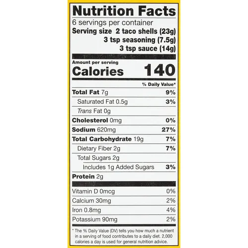 Vista 3 de Garden of Eatin' Kit de cena de taco, maíz amarillo, 12 conchas de tacos (paquete de 2)