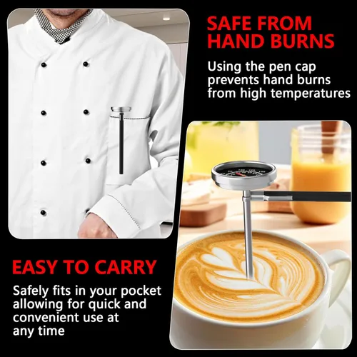 Vista 7 de Termómetro de carne de lectura instantánea – Termómetro de alimentos de acero inoxidable para asar a la parrilla, cocinar, barbacoa, termómetro