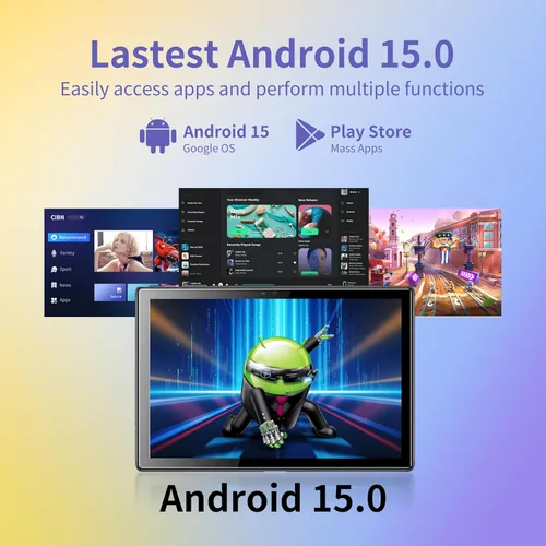 Vista 3 de BYYBUO Tablet de 10.1 pulgadas Android 14 Tablets, 6GB RAM+64GB ROM procesador Quad-Core 5000mAh batería, 1280x800 IPS HD pantalla táctil cámara