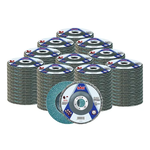 Vista 14 de Sali Paquete de 10 Discos de Láminas de Circonia Grano 40 de 4.5" x 7/8 Pulgadas Disco de Lijado Tipo Bisel #29 Grado Premium e Industrial Rueda