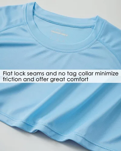 Vista 5 de Willit Camisa de protección solar UPF 50+ para hombre, camiseta de natación de manga corta SPF de secado rápido