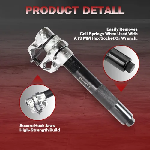Vista 3 de BILITOOLS Juego de 2 piezas de compresión de resorte helicoidal Macpherson de alta resistencia con mordazas de seguridad y soporte, carga