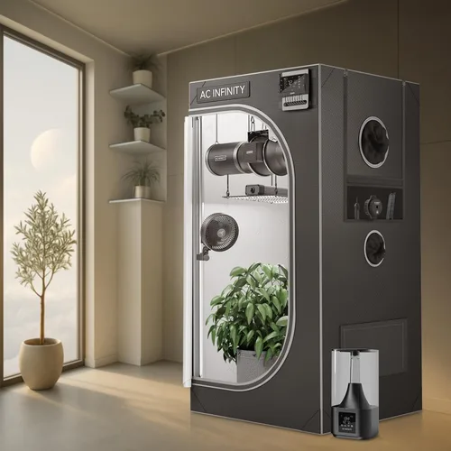 Vista 8 de AC Infinity CLOUDLAB 422, Tienda de cultivo avanzada 2x2, postes más gruesos de 1 pulgada, lona Mylar 2000D, alta reflectividad probada