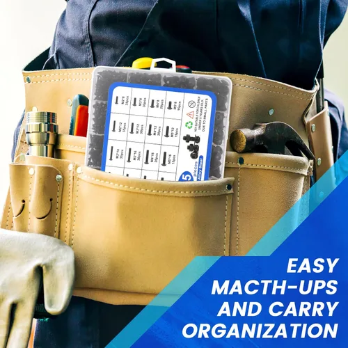 Vista 5 de Besitu Kit de Surtido de Tornillos de Máquina de 1705 Piezas, Kit de Pernos y Tuercas Métricas M2 M3 M4 M5 con Arandelas de Seguridad y Planas