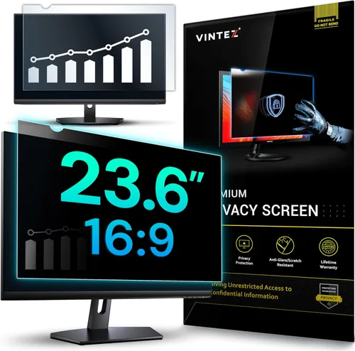 Vista 18 de VINTEZ Pantalla de privacidad de 14 pulgadas 16:9 para monitor de computadora y laptop, película protectora antirreflejos, filtro de luz azul