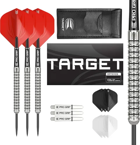 Vista 7 de Target Darts Artemis Tungsten Steel Tip Dart Set, 21G/22G/23G/24G/25G/26G Professional Accessories Dart Kit, Pro Grip Shafts, Pro Ultra Flights