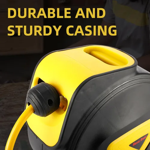 Vista 4 de 8MILELAKE Carrete de manguera de aire retráctil de rebobinado automático para montaje en pared, herramienta para compresor de aire, 33 pies x 5/16