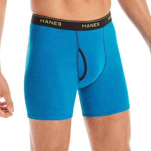 Vista 2 de Hanes Calzoncillos tipo bóxer para hombre, ropa interior de algodón suave y transpirable con cintura ComfortFlex, paquete múltiple