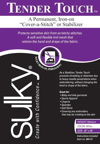 Sulky Of America Cut Away Tender Touch Iron-On Back Blanco, 20 x 36 pulgadas, Plum Dandy (664-01)