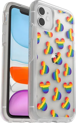 Vista 7 de OtterBox Symmetry Clear Series - Funda para el iPhone 11, diseño de estrellas (color plateado y transparente)