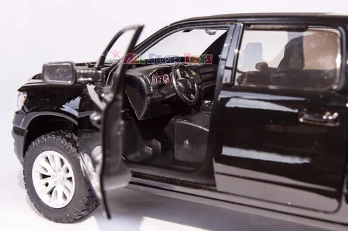 Vista 4 de Dodge Ram 1500 Crew Cab Laramie, Black, 2019, Model Car, Motormax 1:24