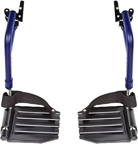 HEALTHLINE Reposapiés ajustables para silla de ruedas con trabillas para el talón. Se adapta a muchos modelos estándar con espacio de pasadores de